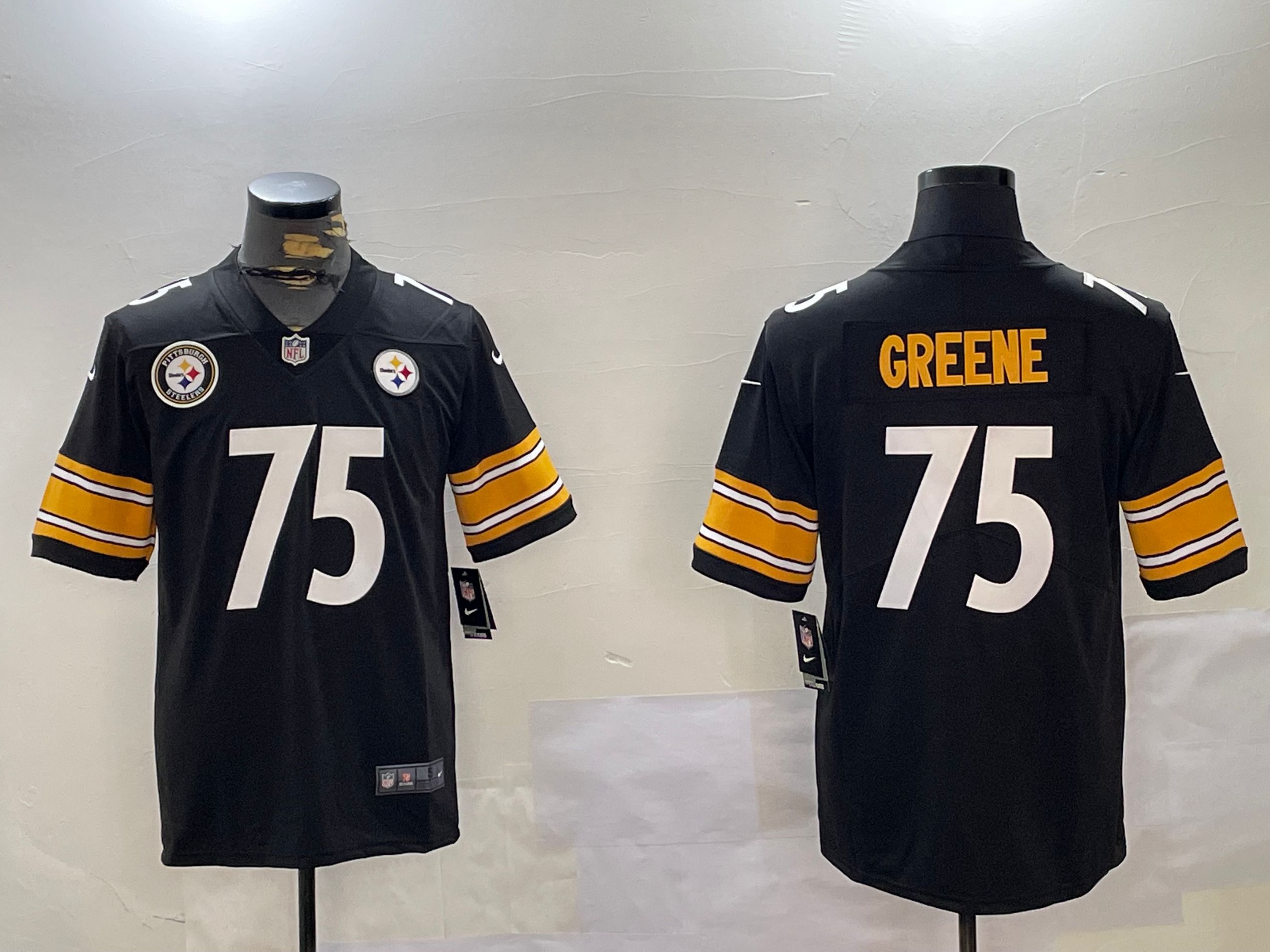 Men Pittsburgh Steelers #75 Greene Black 2024 Nike Limited NFL Jersey style 5->pittsburgh steelers->NFL Jersey